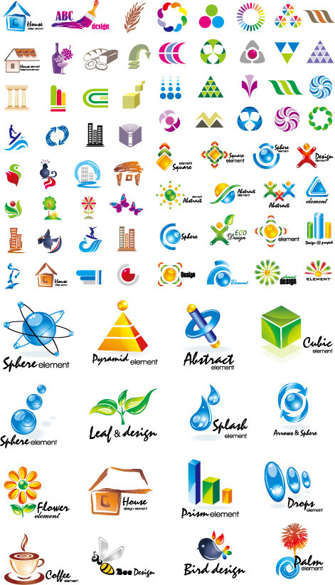 Variety of graphic design vector material