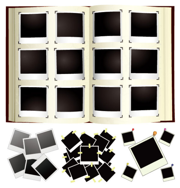 Polaroid photo albums vector material