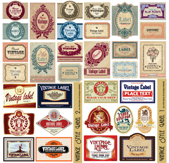 European retro label Vector