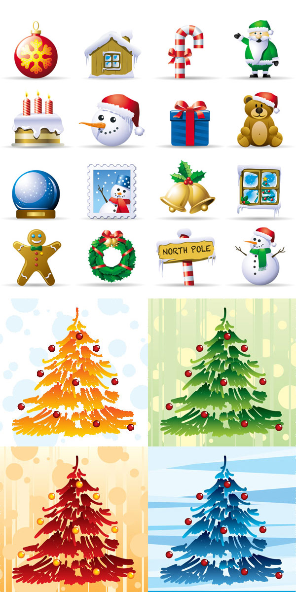 Elements of the lovely Christmas icon