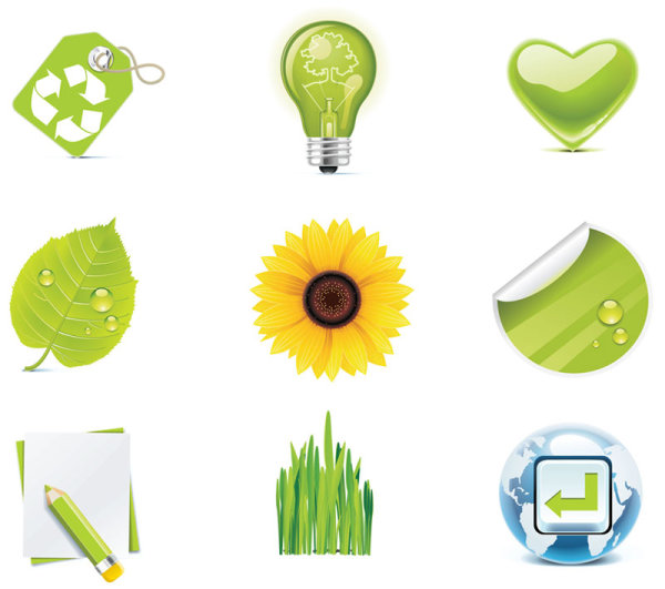 Green icon - vector material