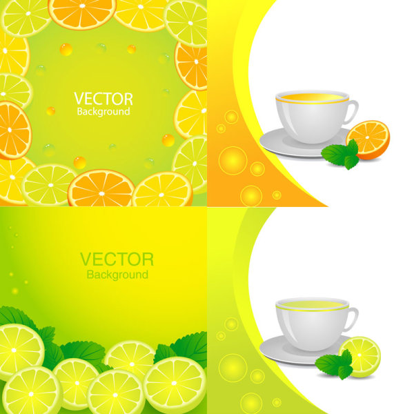 Delicious orange juice elements - vector material
