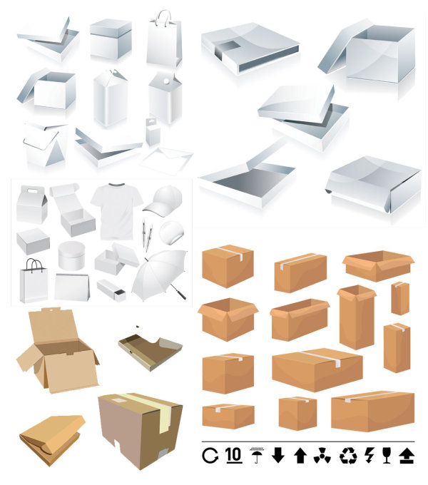 Boxes and cartons Templates - Vector