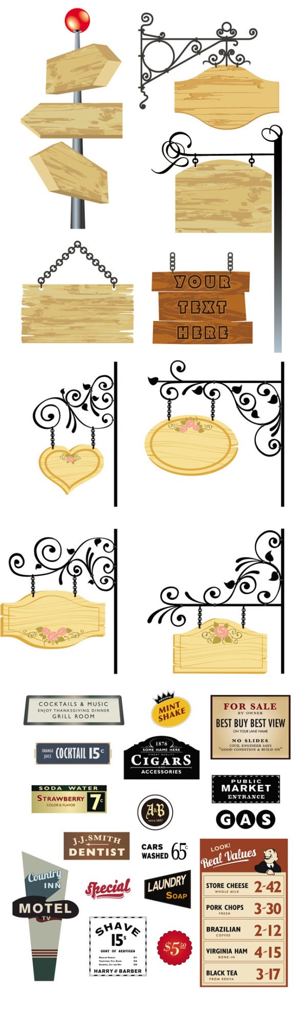 Fine listed with banner - vector material