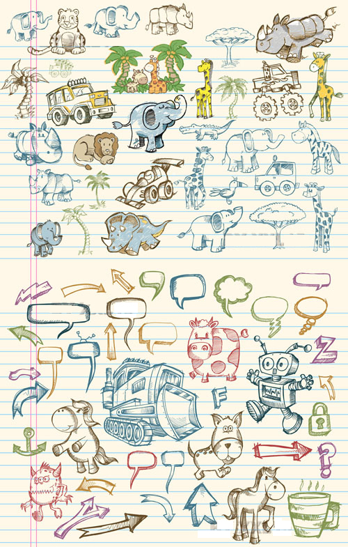 Cute graffiti pattern 02 - Vector