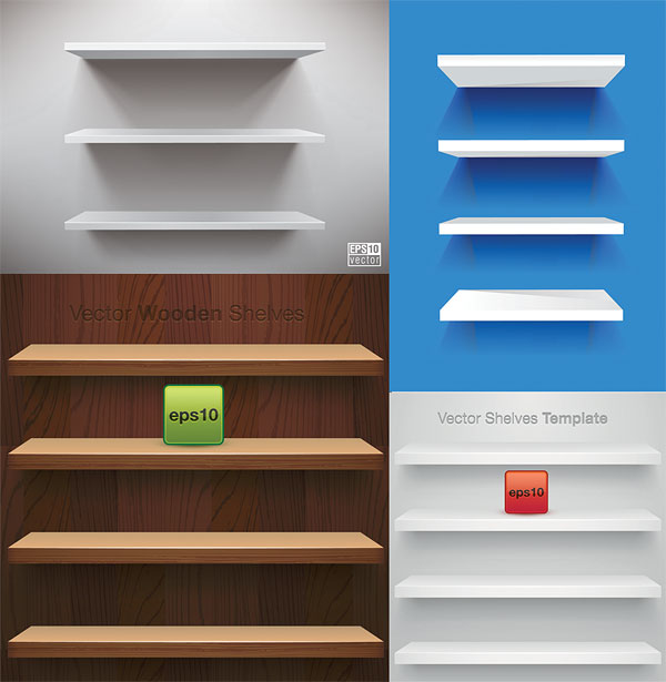 blank display shelf Vector material