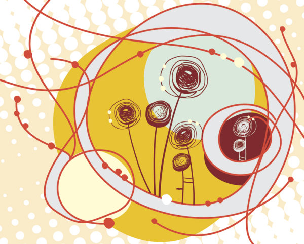 Beautiful illustrations of children 04 - Vector