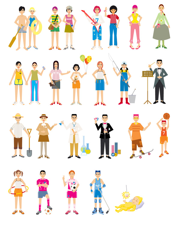 {Colorful character} vector material