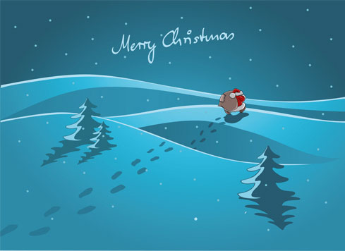 Santa's footprints Vector