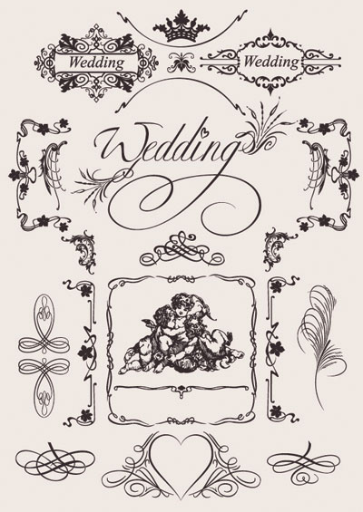 European wedding pattern vector material