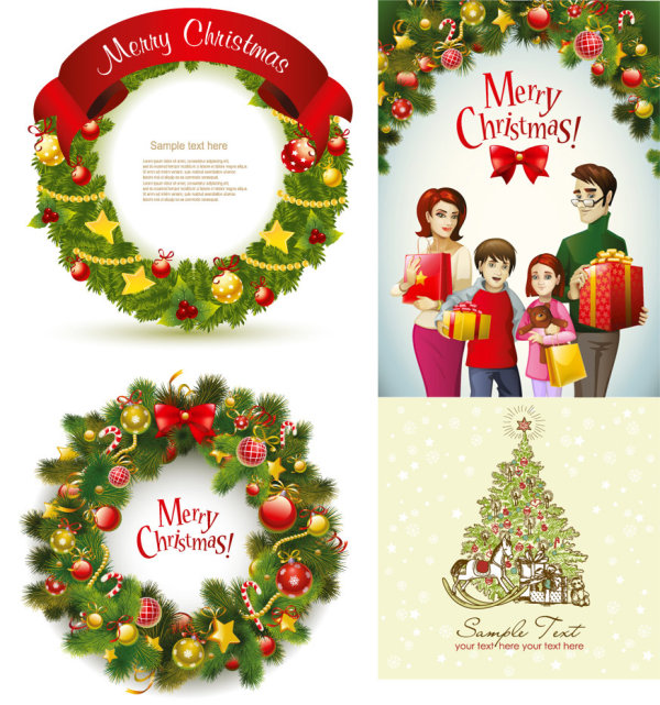 Beautiful Christmas wreath - Vector
