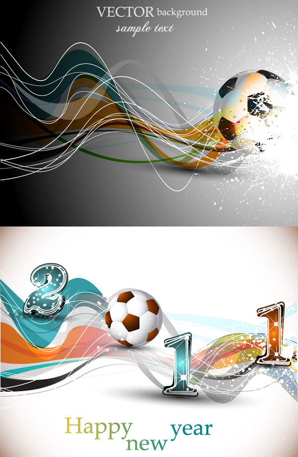 Football and dynamic lines vector material