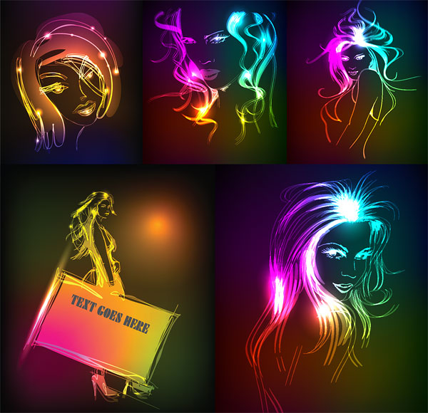 Light beauty vector drawing material