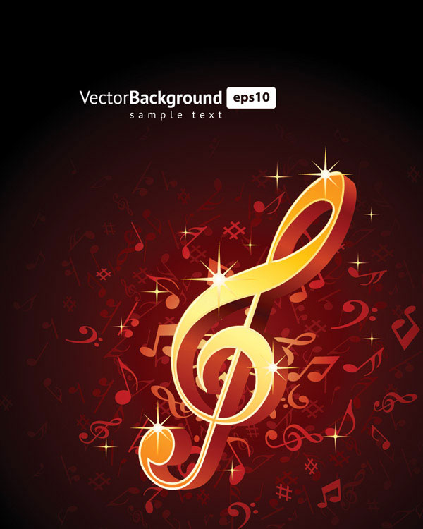 Music notes theme vector material -5