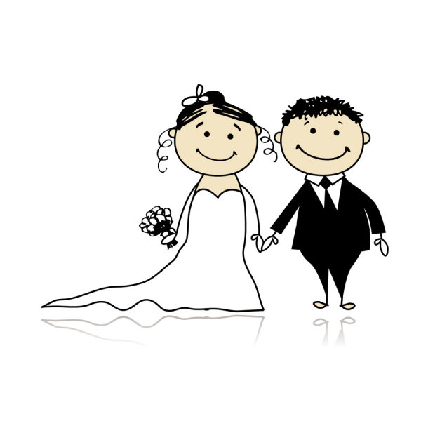 Comic style wedding elements 05 - vector