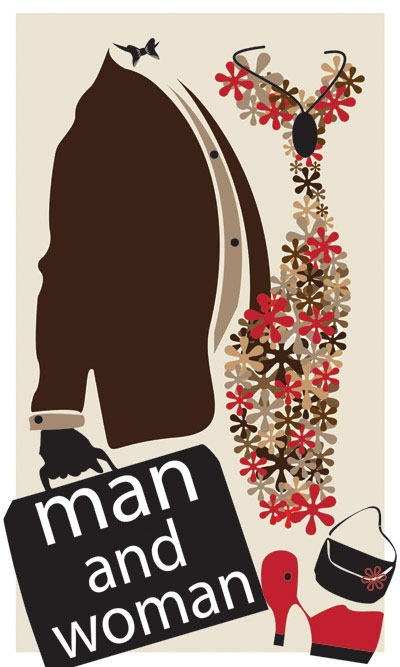 Men and women vector material -2