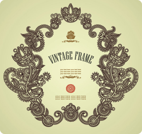 European-style retro pattern border 04 - vector material
