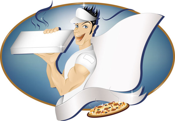 Cartoon characters cook 04 - vector