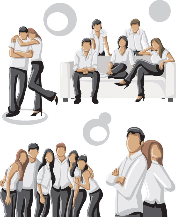 Photo of young men and women vector material -3