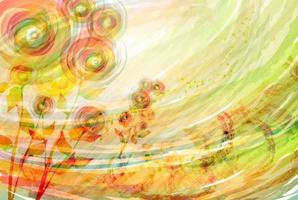 Romantic floral pattern design background vector material -2