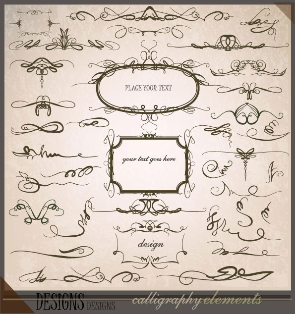 Fine European lace lines 01 - vector