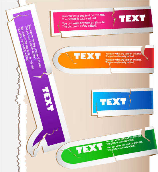 Fracture texture color labels 01 - Vector