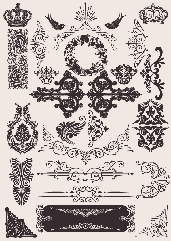 European background pattern material 04 - vector