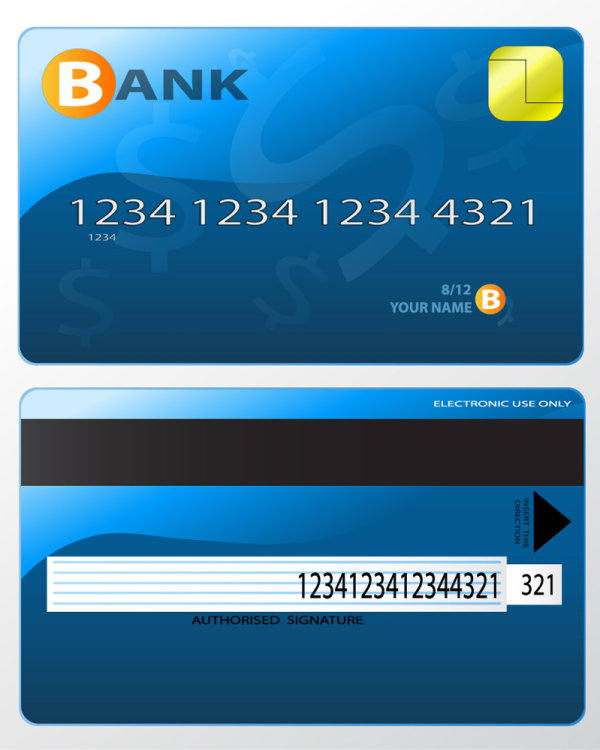 Fine bank card material 04 - vector