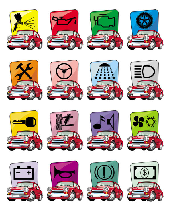 Cartoon car icon - vector