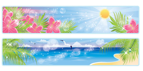 Beautiful coastal scenery 03 - vector