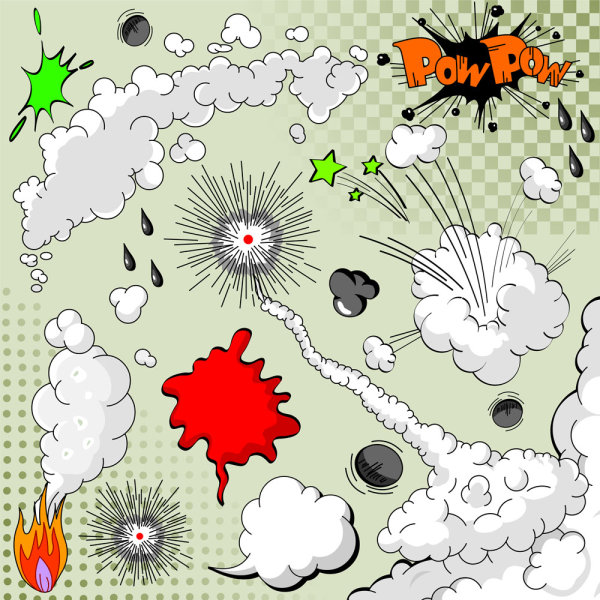 Cartoon explosion pattern 02 - vector material