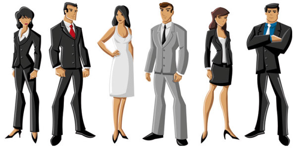 Cartoon white-collar characters 01 - vector material