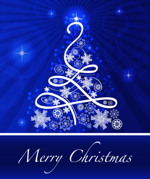 Christmas blue background 02 - vector material