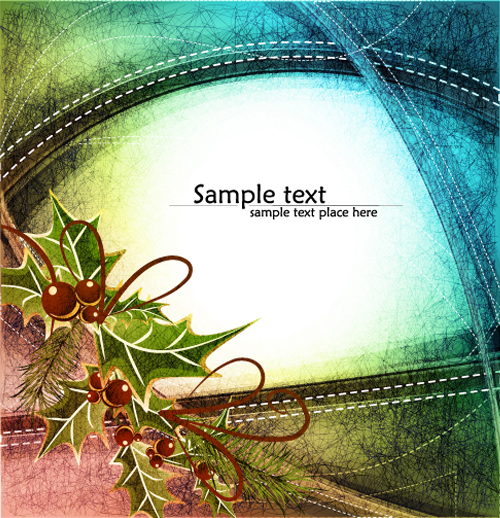 Beautiful Christmas background 03 - vector material