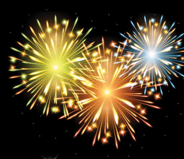Dazzling fireworks effects 04 - vector material