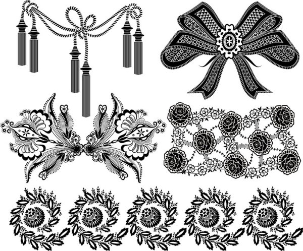 Black and white patterns 05 - vector material