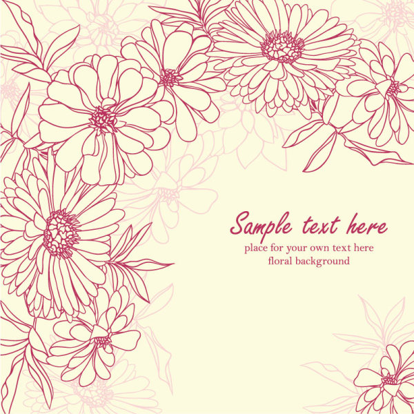 Beautiful flowers background 03 - vector material