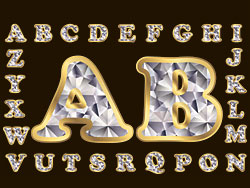 Diamond letters 01 - Vector material