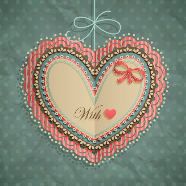 Valentine's Day heart-shaped tag 02 - vector material