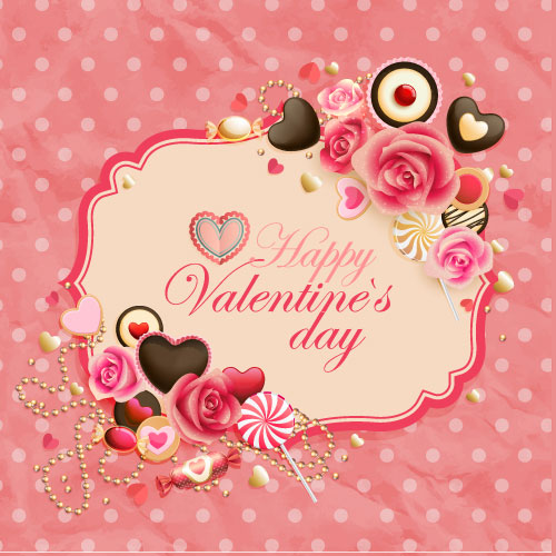 Vintage Valentine card 01 - vector material