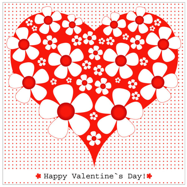 Valentine's Day heart-shaped card 03 - vector material