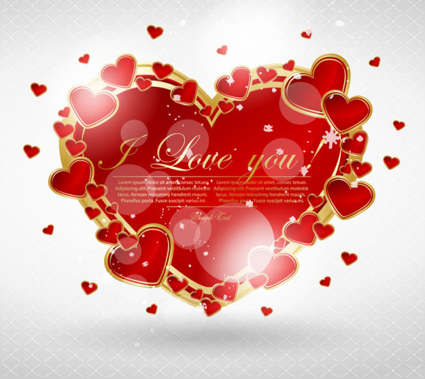 Valentine's Day greeting card 03 - vector material
