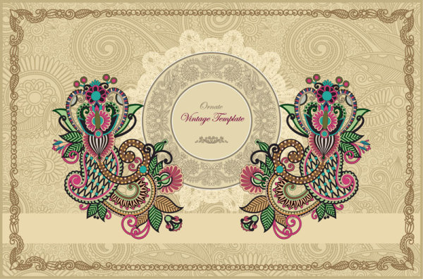 Exquisite pattern background 03 - vector material