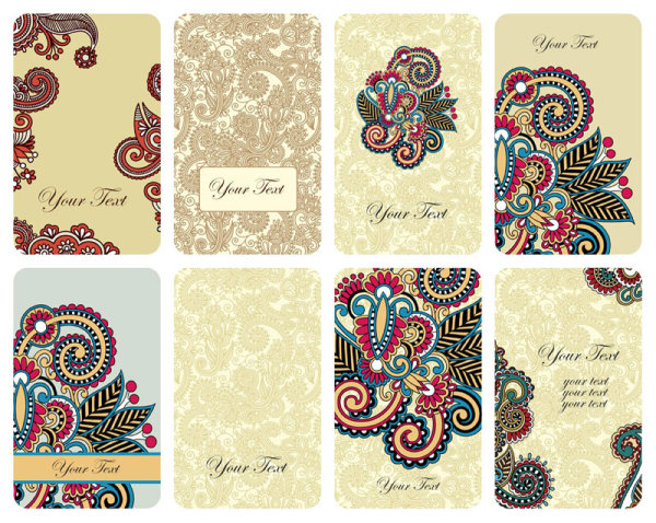 Retro floral card - vector material