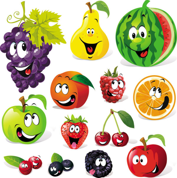 Cartoon fruit expression - vector material