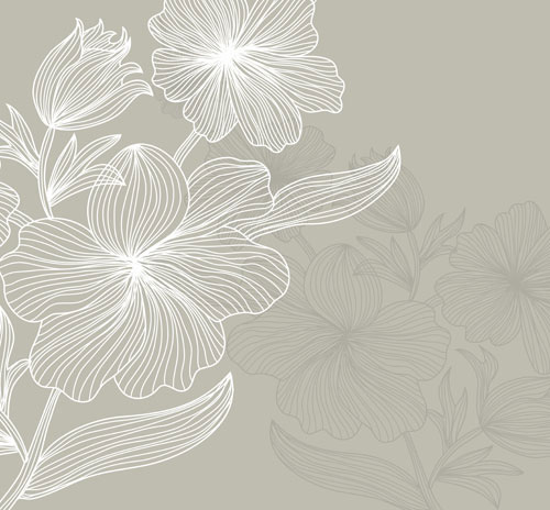Lines of flowers 02 - vector