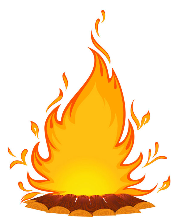 Cartoon flame 01 - vector material