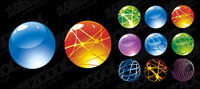 Round crystal ball icon vector material
