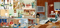 Series vector illustration of men and women of modern material-3