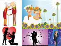 Happy couples and couples Vector